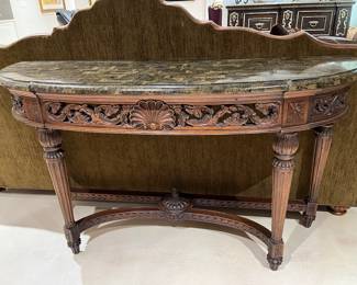 Stone topped console table 60"W x 19"D x 35"H $250