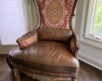 Upholstered and leather armchair $650