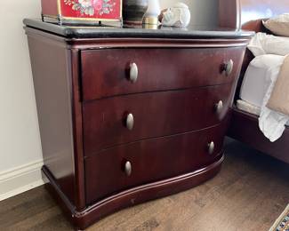(2) matching Bernhardt nightstands with stone tops 39"W x 21"D x 34"H $200 each