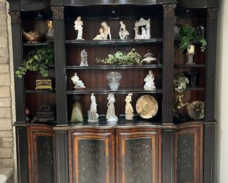 2 piece Hooker cabinet with hutch 86"W x 18"D x 90"H (contents not for sale) $750