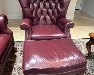 (2) Lexington Home leather chairs with ottomans 34"W x 42"H x 28"D $700 each (no discount as these were just added to the sale!)