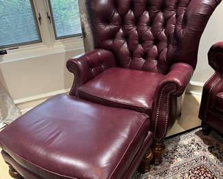 (2) Lexington Home leather chairs with ottomans 34"W x 42"H x 28"D $700 each (no discount as these were just added to the sale!)