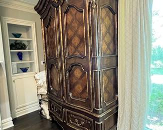 Marge Carson tall storage armoire 57"W x 24"D x 105"H $1500