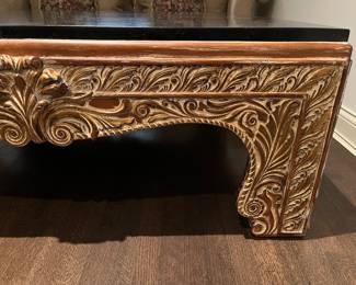 Coffee table with stone top 49" x 49" x 21"H $300