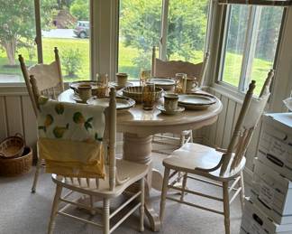 Bleached wood dining room/kitchenette set.