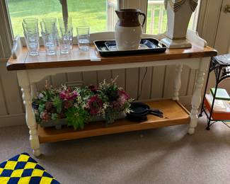 Sofa table heavy solid wood.