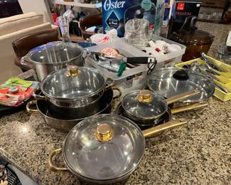 Skillets and saucepans are the focus here. Sometimes it is nice to have a complete set.