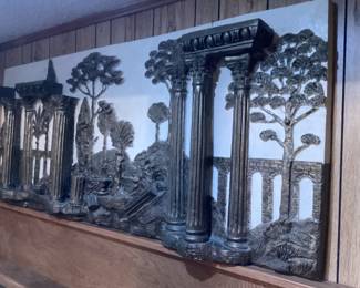 Large plaster Fresco of Greek columns