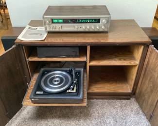Stereo cabinet - Fisher speakers - Fisher tuner