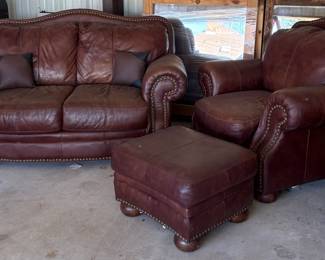 Lot 103 - Brown Leather Couch