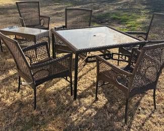 Lot 99 - Brown Wicker Patio Furniture Set