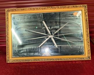 Lot 13- Wood Etched & Beveled Mirror