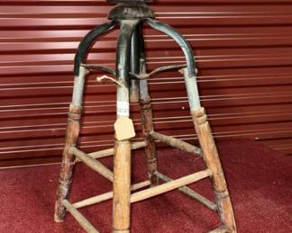 Lot 81- Wooden Swivel Vintage Stool