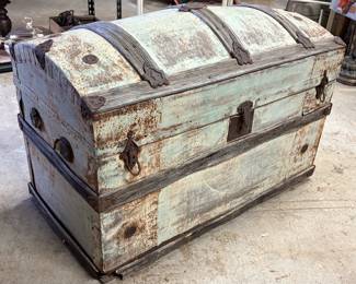 Lot 101- White Washed Wooden Chest