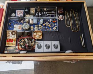 jewelry, pins, watches