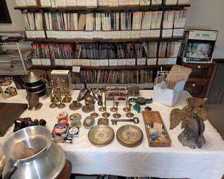 brass, magazines, records