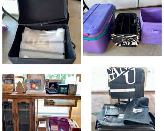 Lots of scrapbooking, card making and craft supplies. 