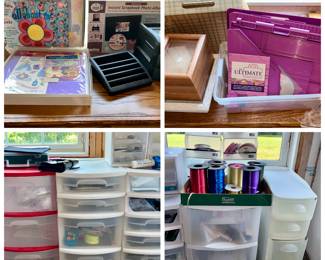 Lots of scrapbooking, card making and craft supplies. 