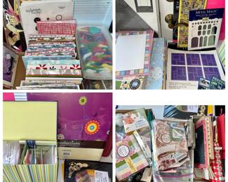 Lots of scrapbooking, card making and craft supplies. 