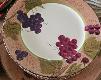 Hand painted grape plates