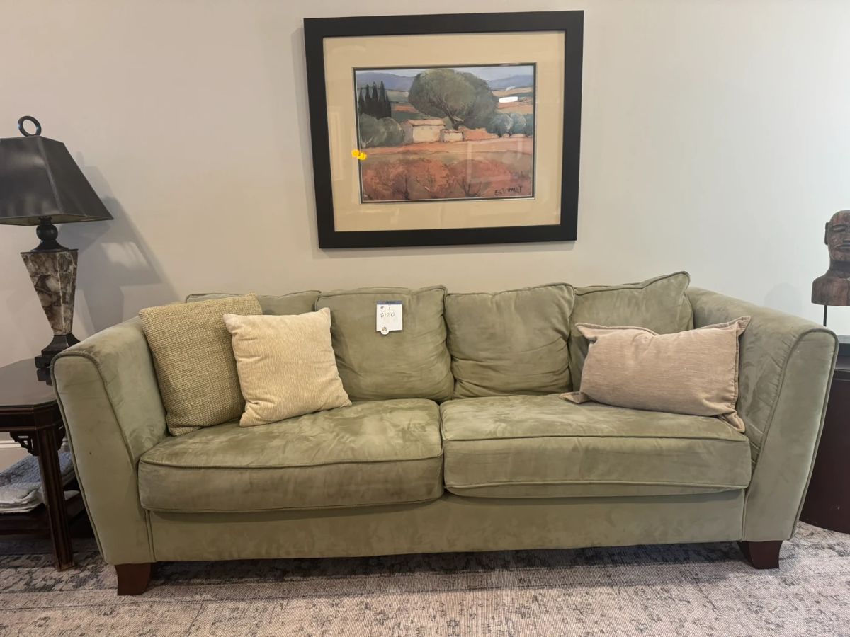 Velvet Sofa / pillows not included