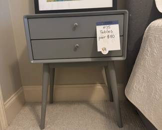 Gray Night Stand with 2 drawers, sold as pair.