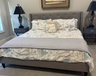 King Size Bed Frame with headboard, includes 10" King Size Mattress, Bedding sold separately