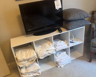 Cube storage, sheets sold separately, television sold separately