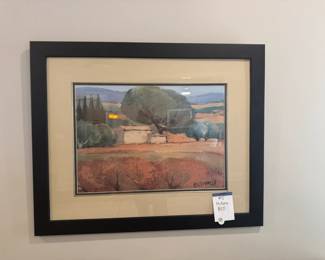 Landscape print, frame with glass