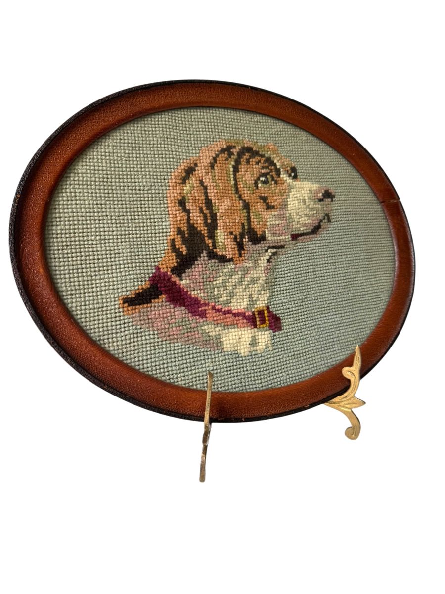 Framed Embroidery with Dog
