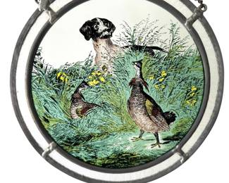 Vintage Glass Hunting Dog Sun Catcher