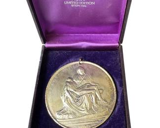 1964 Towle Sterling Silver Pieta Michelangelo Medallion