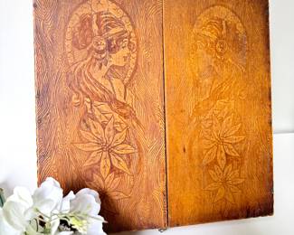 Antique Flemish Pyrography Box