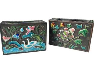 Chinese enamel matchbook holders