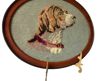 Framed Embroidery with Dog