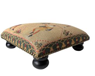 Vintage Scalamandre Comedie Reduit Tapestry Footstool
