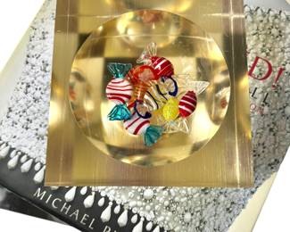 Lucite Bowl with Hand Blown Glass Candy