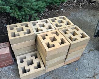 Mid Century Modern patio blocks for bookshelves