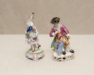 Pair of antique German porcelain figurines