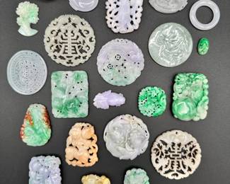 Another selection of beautiful carved Chinese jade and other hard stone pieces