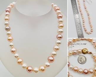 Pearl necklace with 14k gold clasp