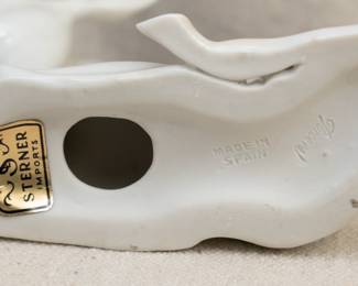 Porcelain rabbit, deer, and bird figurines