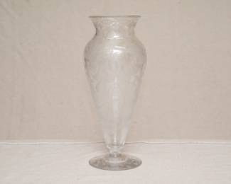 Another view of the American brilliant cut glass pedestal vase, signed Libbey