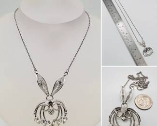 Vintage MCM Sorrento sterling silver and rhinestone necklace