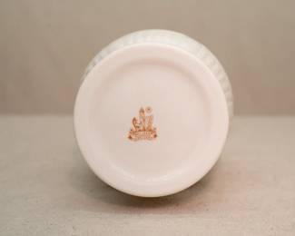 Base of vintage Belleek Ireland tower vase, applied Forget-Me-Not blossoms