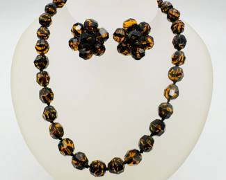 Hattie Carnegie bead necklace and earrings set