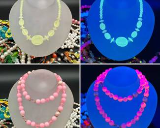 And more fun in these vintage/retro beaded necklaces that also glow under black light!