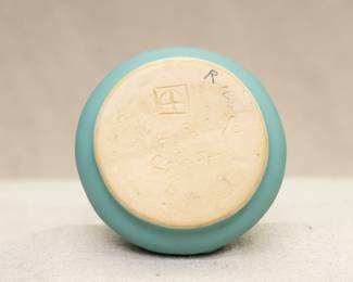Base of the Van Briggle Art Pottery 'Ming Blue' Anemone vase