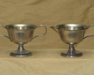 Sterling silver sugar and creamer set, hallmarked Webster Company (Massachusetts)