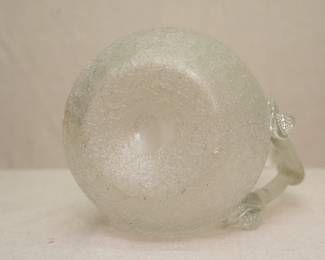 More views of the rare Boston & Sandwich Glass Company blown overshot crackle clear glass pitcher with applied collar and handle, circa 1870-1888